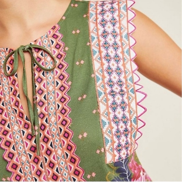 Anthropologie Sigrid Embroidered Tank Size Medium - Picture 3 of 15